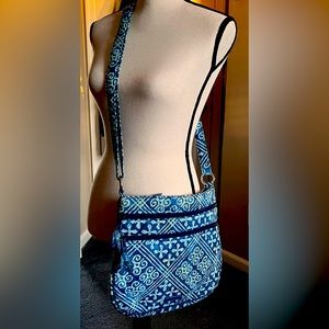 Vera Bradley Cuban Tiles Triple Zip Hipster Crossbody